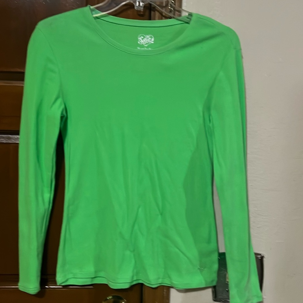 Great Justice Girls Lime Green Fresh Long Sleeve Cotton Material